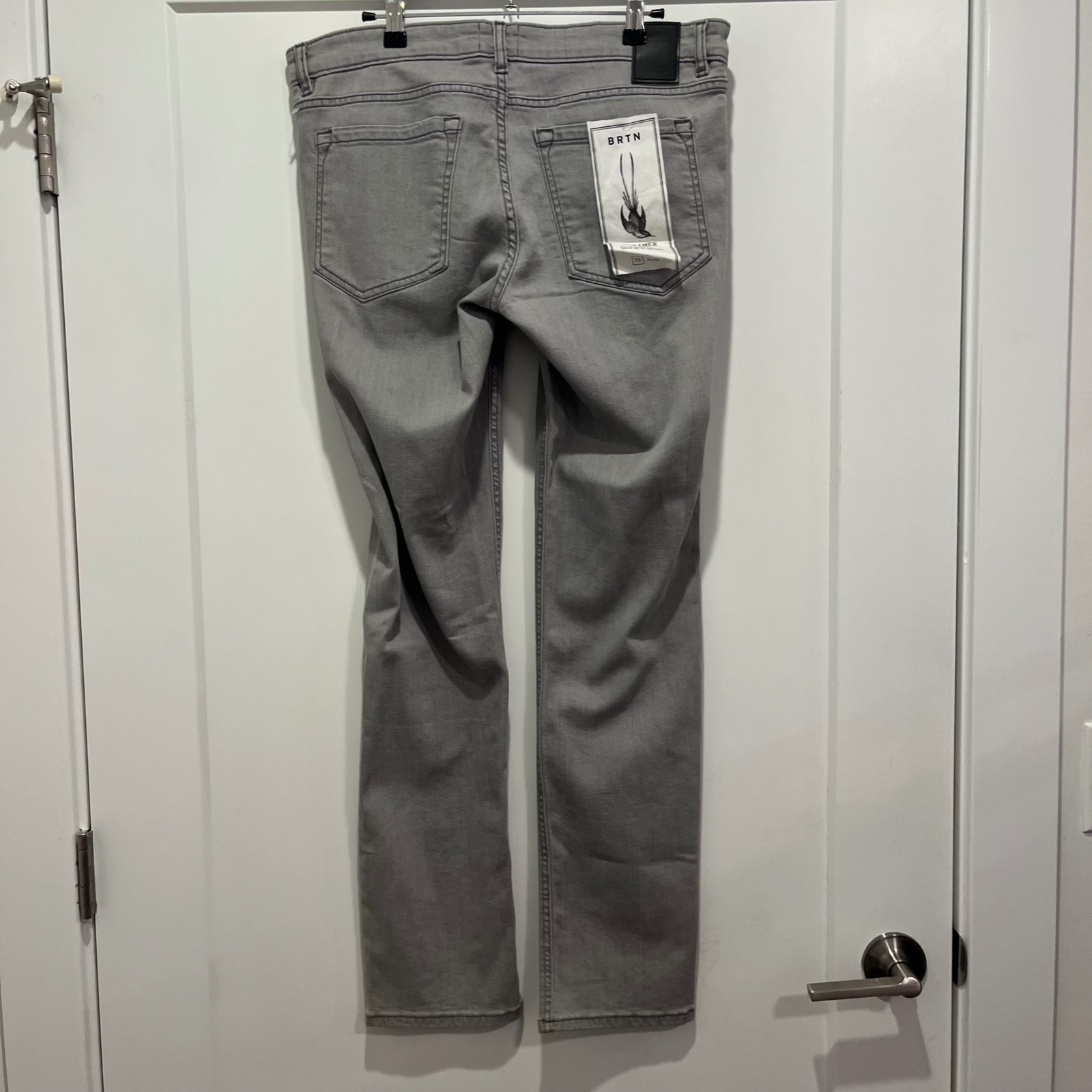 Burton Brtn Lorimer Slim Fit Tapered Stretch Denim Grey Jeans 31 Slim Nwt — image 5 of 7